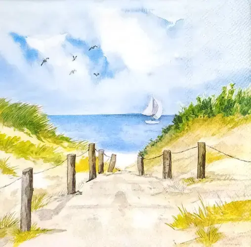 Aquarelle de bord de mer
